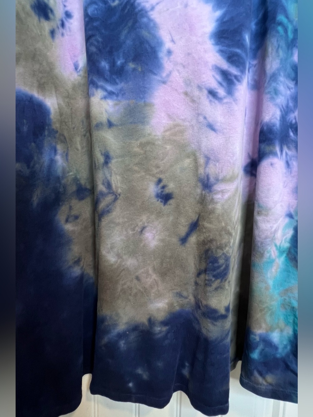 Torrid Tie-Dye Scoop Neck Midi Dress in Teal, Purple, and Gray. Size 1. - Picture 8 of 16